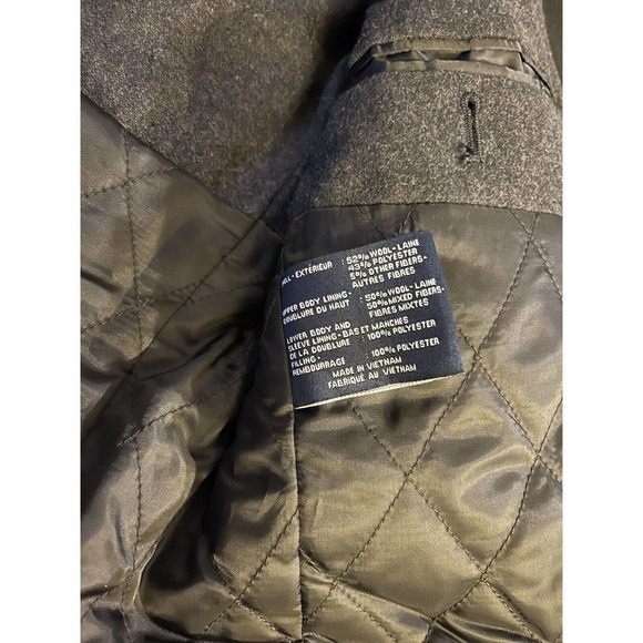 Chaps Men's Classic Double Breasted Overcoat Coat 36 Reg Black - Picture 6 of 10